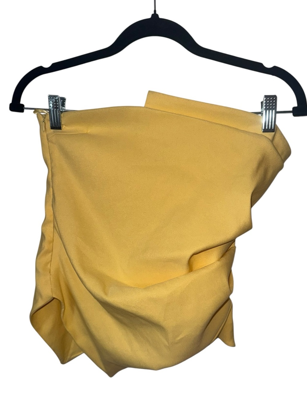 Zara Yellow Pleated Bandeau Top